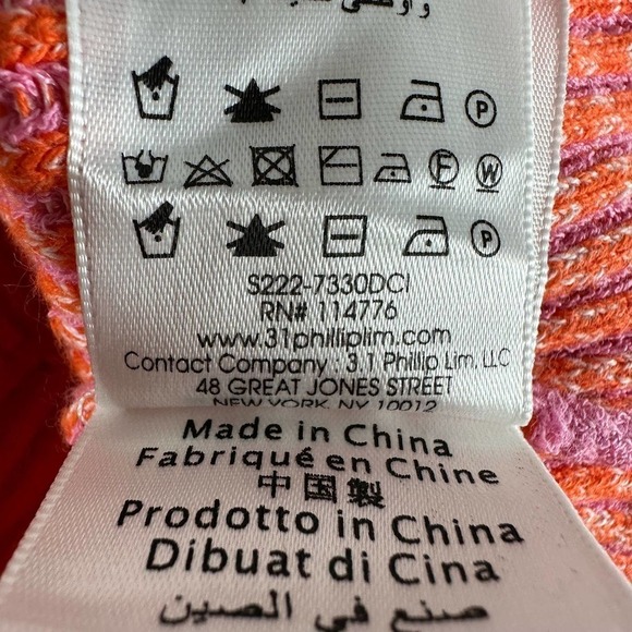 3.1 PHILLIP LIM Sweetheart Ribbed Knit Top Bubblegum Size Small - Picture 11 of 13